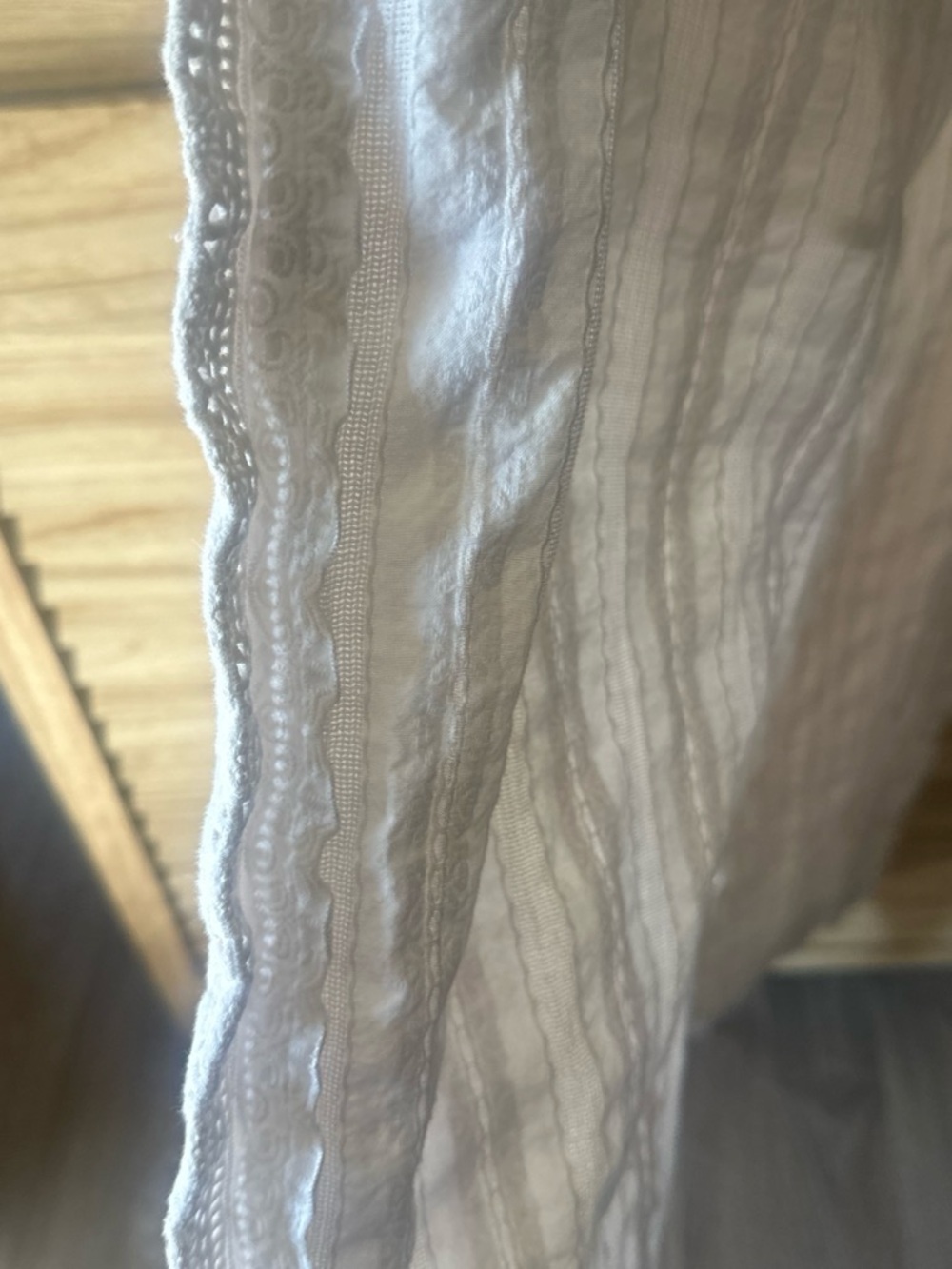 Lightweight White Linen-Look Drawstring Pants - Picture 3 of 3